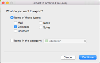 How do i save my outlook for mac emails to an external hard drive drive